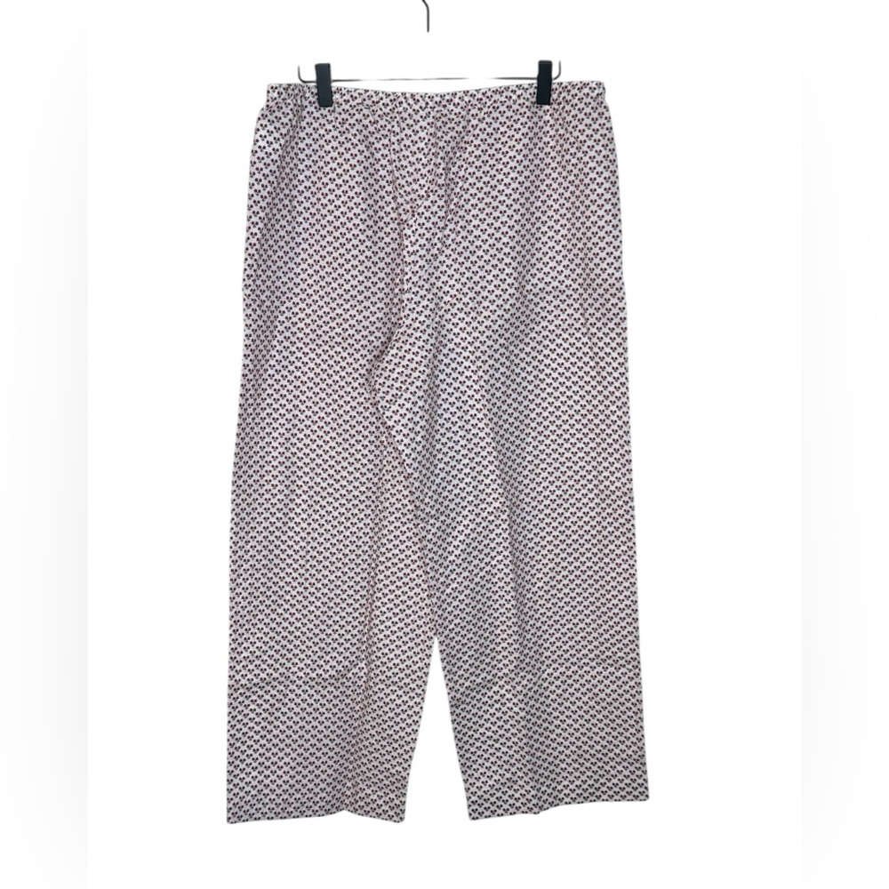J. Crew Cotton & Linen Blend Floral Printed White Wide Leg Pants NWT L - Picture 2 of 8